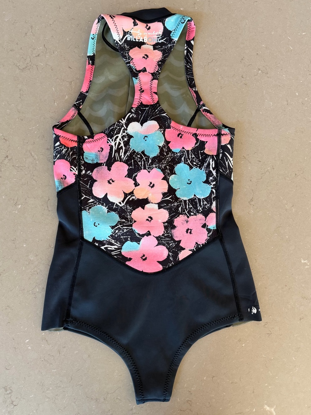 Billabong Andy Warhol Wetsuit Floral Neoprene Spring Surf Suit Swimsuit Swim 6 - Picture 2 of 9